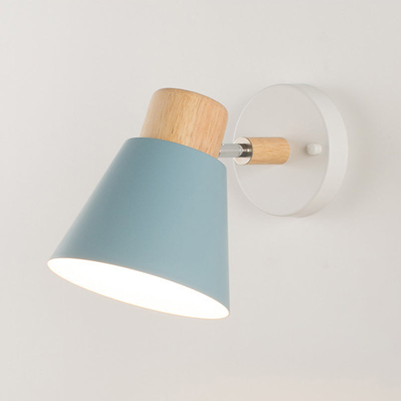 Macaroon Style Sconce Light 1 Light Down light Wall Sconce for Bedroom in Metal Shade