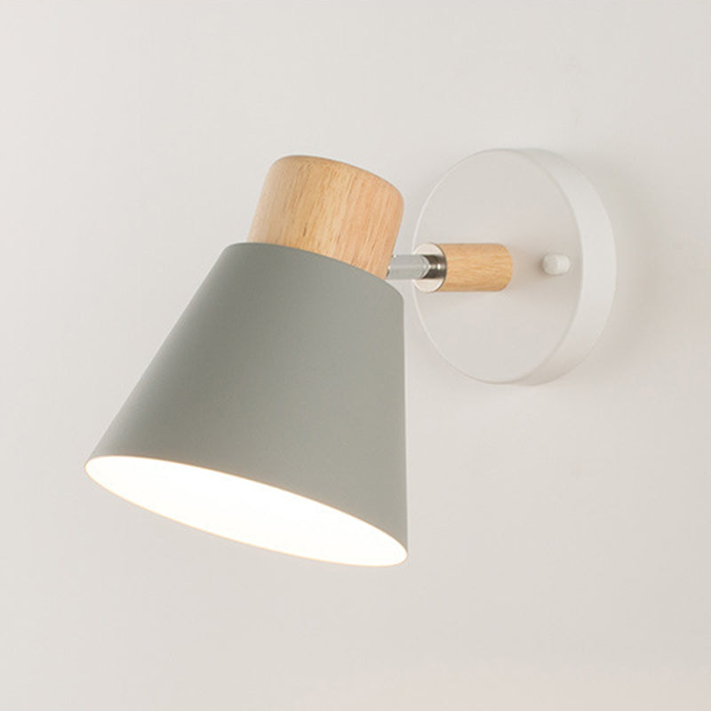 Macaroon Style Sconce Light 1 Light Down light Wall Sconce for Bedroom in Metal Shade