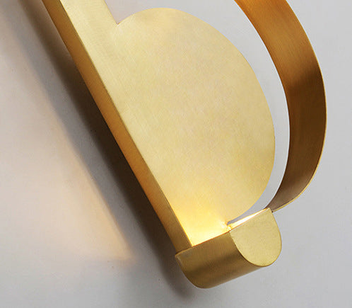 Simple Atmosphere Style Wall Lamp S Shape Brass Wall Mount Light for Living Room