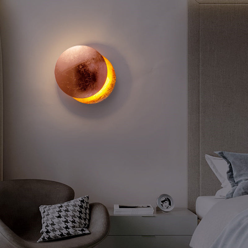 Metal Indoor Decoration Wall Lamp Postmodern Circle LED Sconce Lighting with Ambient Light