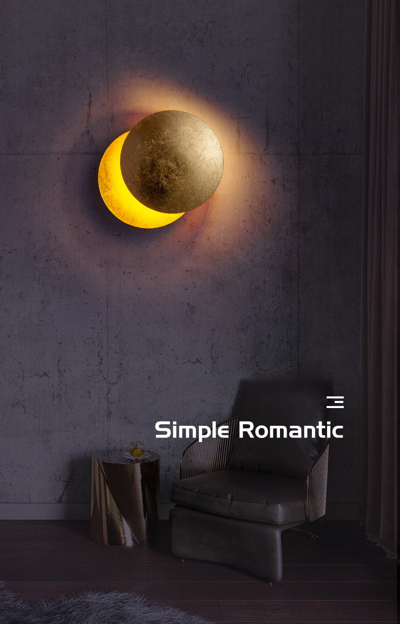 Metal Indoor Decoration Wall Lamp Postmodern Circle LED Sconce Lighting with Ambient Light