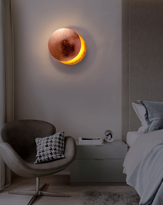 Metal Indoor Decoration Wall Lamp Postmodern Circle LED Sconce Lighting with Ambient Light