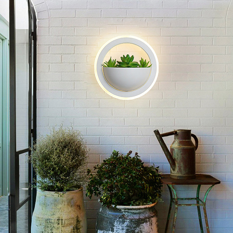 Nordic LED Wall Mounted Light Creative Green Plant Wall Lamp for Corridor