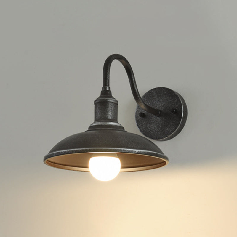 Industrial Outdoor Sconce Lighting Bran Shade Down Lighting Wall Mount Light