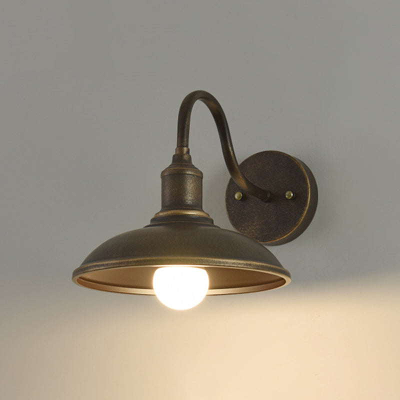 Industrial Outdoor Sconce Lighting Bran Shade Down Lighting Wall Mount Light