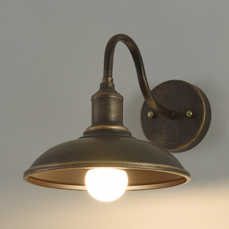 Industrial Outdoor Sconce Lighting Bran Shade Down Lighting Wall Mount Light