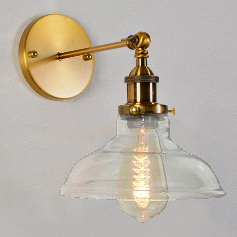 Amerikanischer Vintage -Stil Wandbeleuchtung Metall Armglas Schattenleuchte für daneben