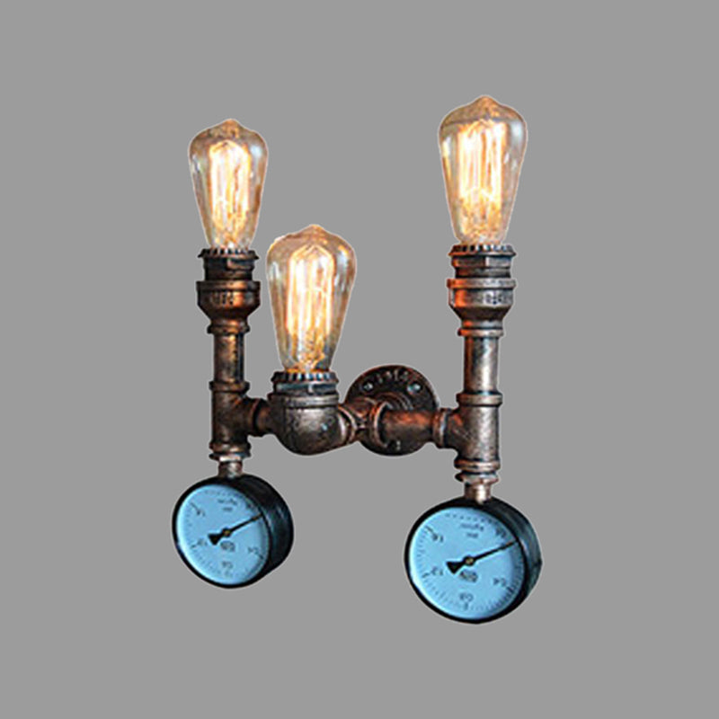 Antique Wall Sconces Creative Trident Bronze Sconce Light Fixture for Corridor