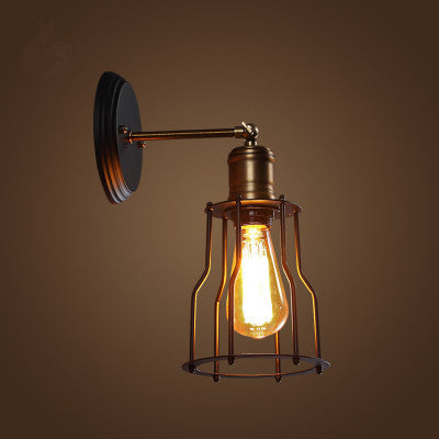 Innen- oder Outdoor -Wandleuchte Vintage Industrial Wall Light im Metallkäfig