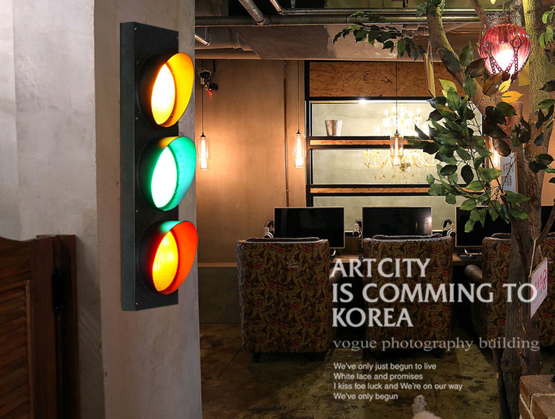 Indoor Decoration Wall Mount Light Creative Traffic Light Sconce Light for Coffee Shop