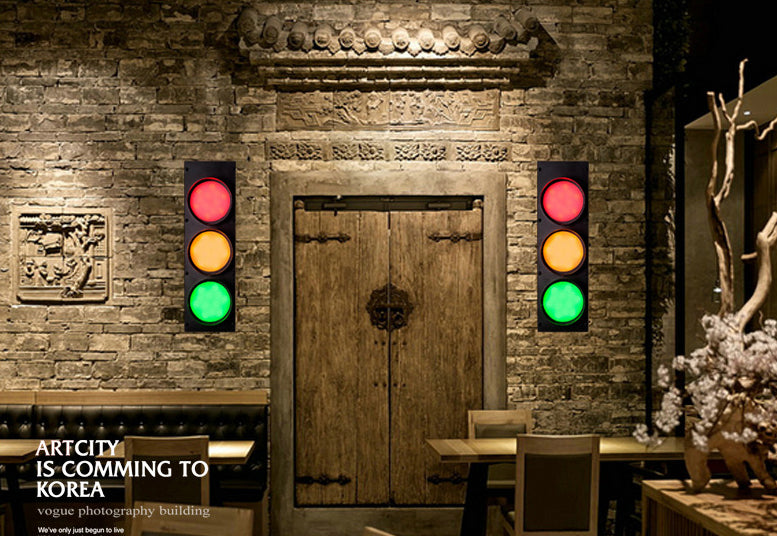 Indoor Decoration Wall Mount Light Creative Traffic Light Sconce Light for Coffee Shop