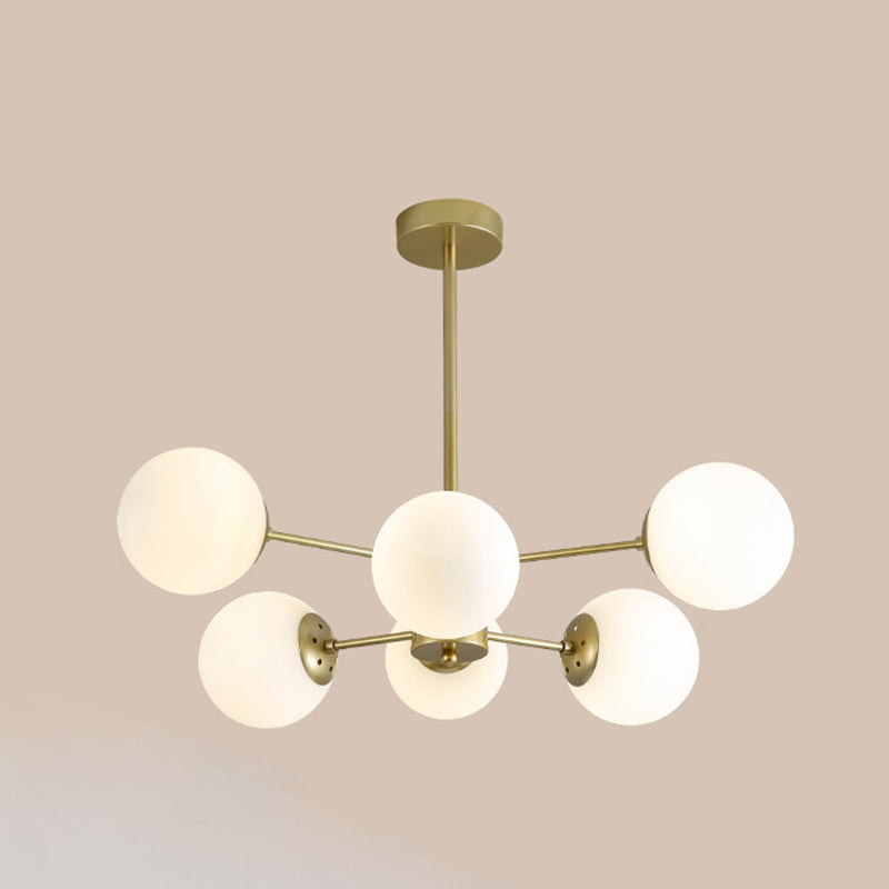 Verstellbare hängende Kabelkronleuchter leichte moderne Einfachheit Sputnik weißer Glasdecke für Restaurant