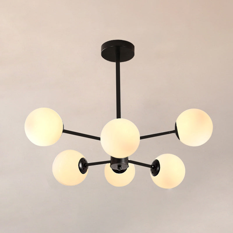 Verstellbare hängende Kabelkronleuchter leichte moderne Einfachheit Sputnik weißer Glasdecke für Restaurant