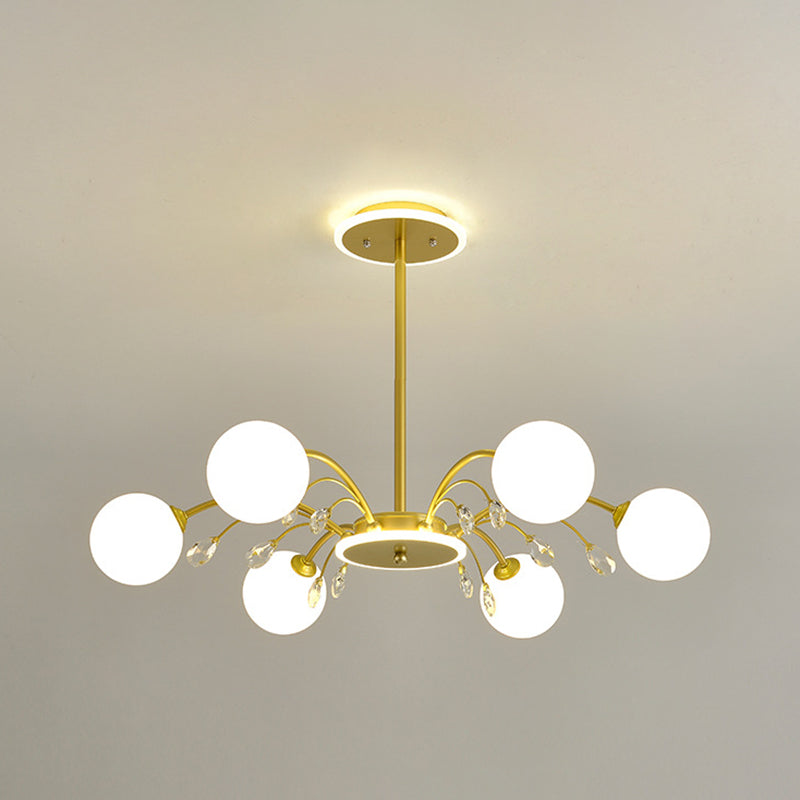 Globe Chandelier Light Fixture Designer Modern Simplicity Milk Glass Pendant Lighting for Restaurant