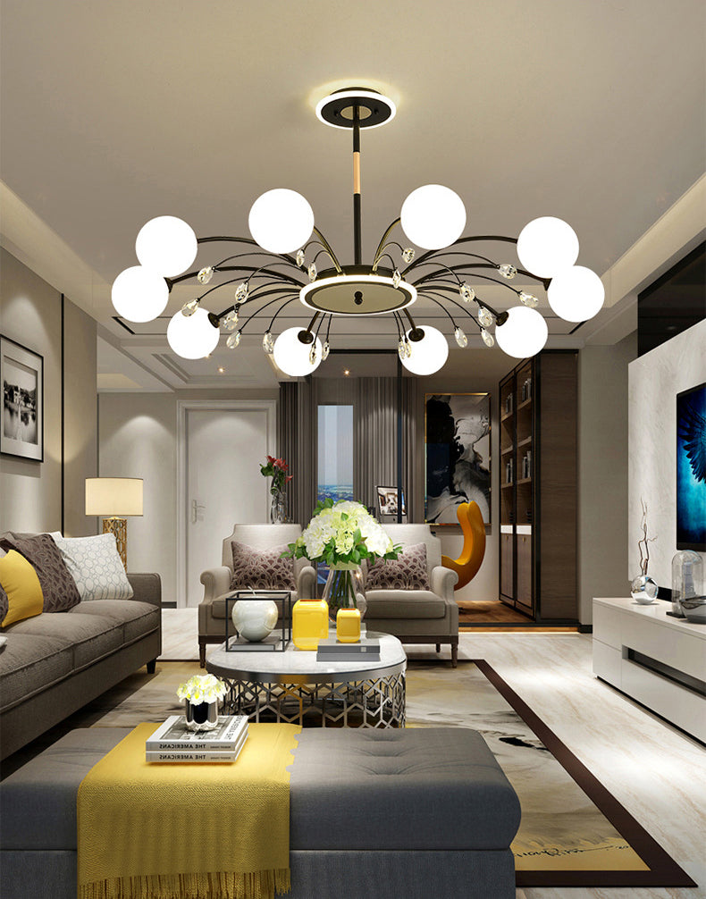 Globe Chandelier Light Fixture Designer Modern Simplicity Milk Glass Pendant Lighting for Restaurant