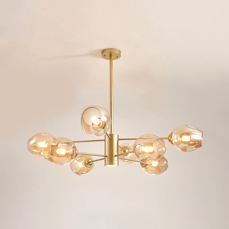 Luces de techo colgantes de vidrio de lámpara de Sputnik de lámpara moderna con cable colgante para sala de estar