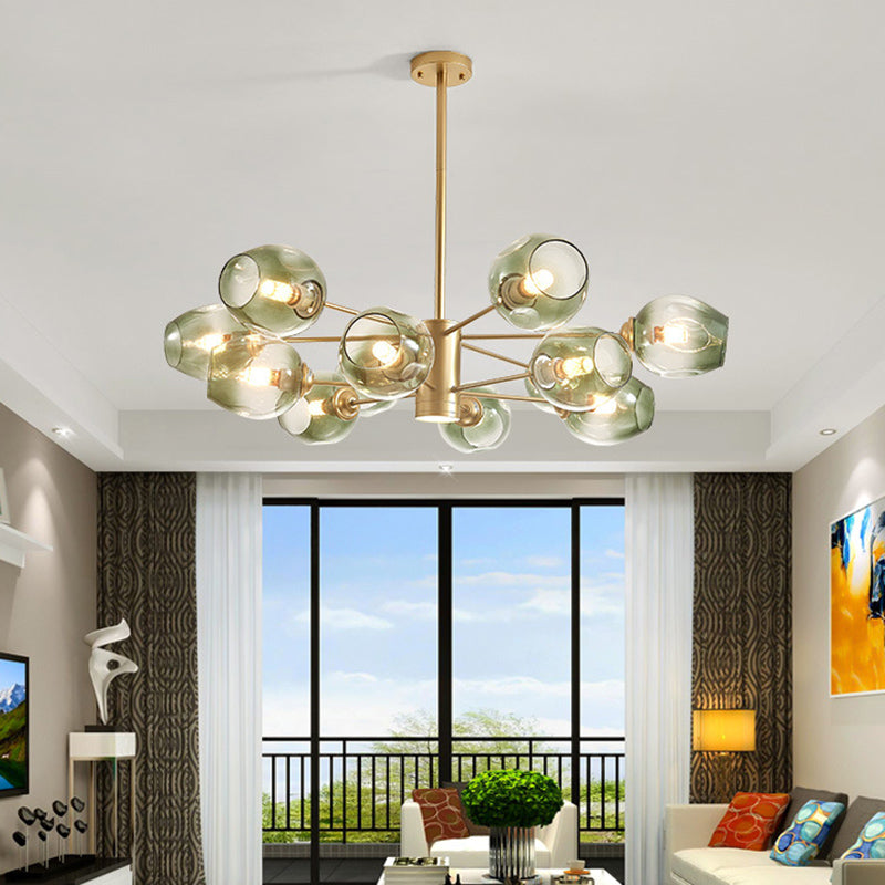 Luces de techo colgantes de vidrio de lámpara de Sputnik de lámpara moderna con cable colgante para sala de estar