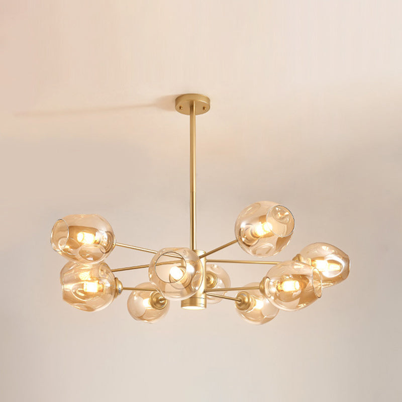 Luces de techo colgantes de vidrio de lámpara de Sputnik de lámpara moderna con cable colgante para sala de estar