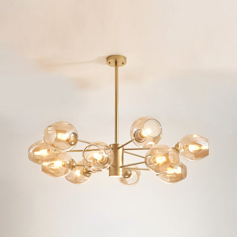 Luces de techo colgantes de vidrio de lámpara de Sputnik de lámpara moderna con cable colgante para sala de estar