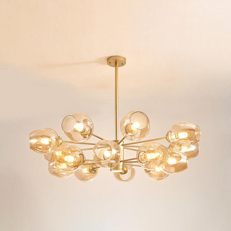 Luces de techo colgantes de vidrio de lámpara de Sputnik de lámpara moderna con cable colgante para sala de estar