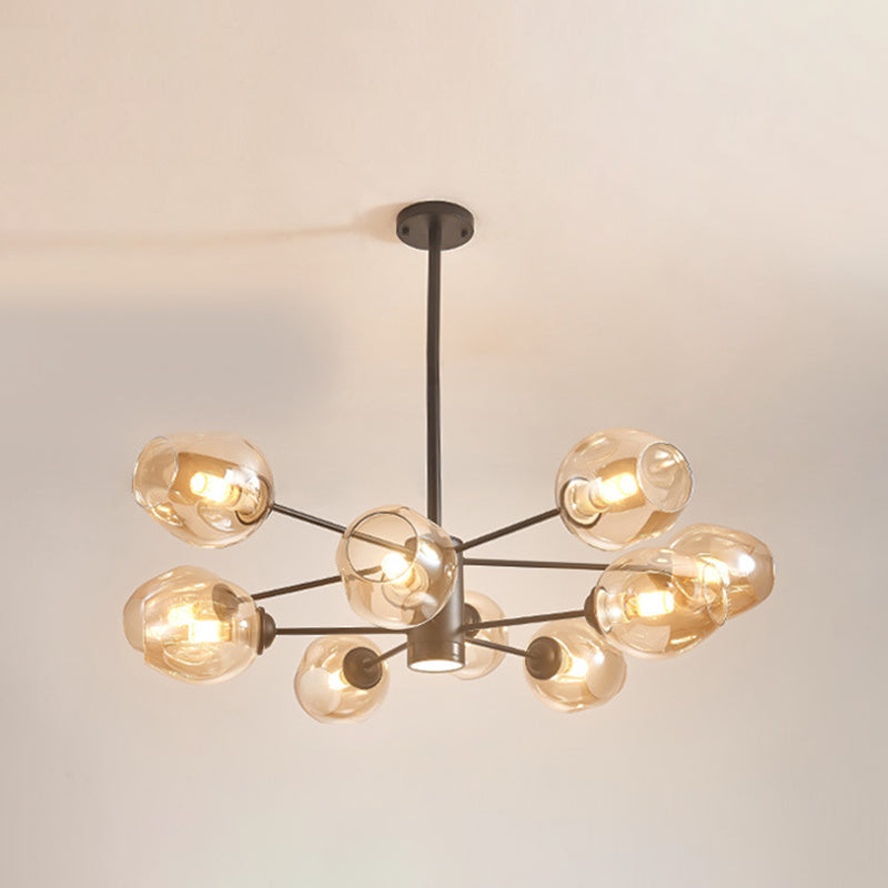 Luces de techo colgantes de vidrio de lámpara de Sputnik de lámpara moderna con cable colgante para sala de estar