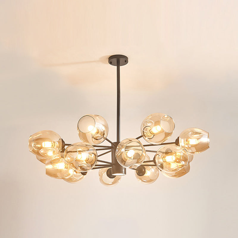 Luces de techo colgantes de vidrio de lámpara de Sputnik de lámpara moderna con cable colgante para sala de estar