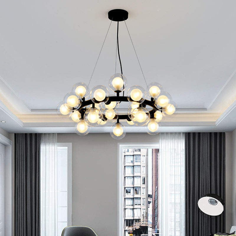 Contemporary Circular Chandelier Lights Glass Pendant Ceiling Lights for Living Room