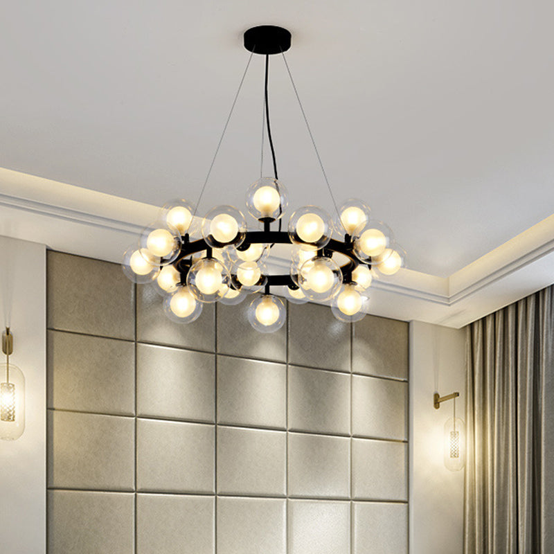 Contemporary Circular Chandelier Lights Glass Pendant Ceiling Lights for Living Room