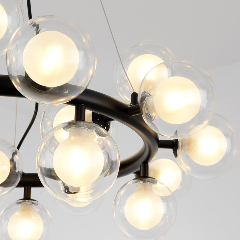 Contemporary Circular Chandelier Lights Glass Pendant Ceiling Lights for Living Room