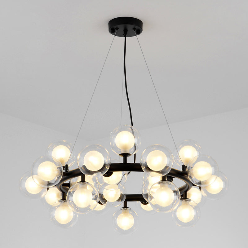 Contemporary Circular Chandelier Lights Glass Pendant Ceiling Lights for Living Room