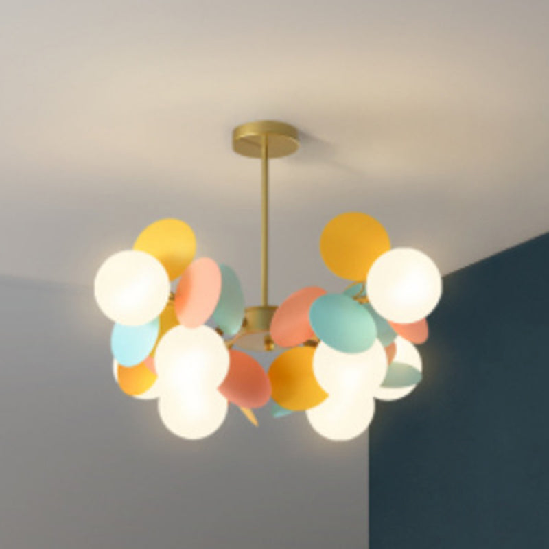 Ultra-modern Sphere Chandelier Lamp Glass Suspension Pendant Light for Living Room
