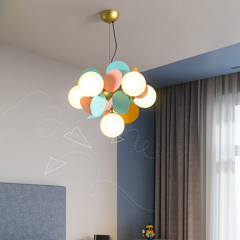 Ultra-modern Sphere Chandelier Lamp Glass Suspension Pendant Light for Living Room