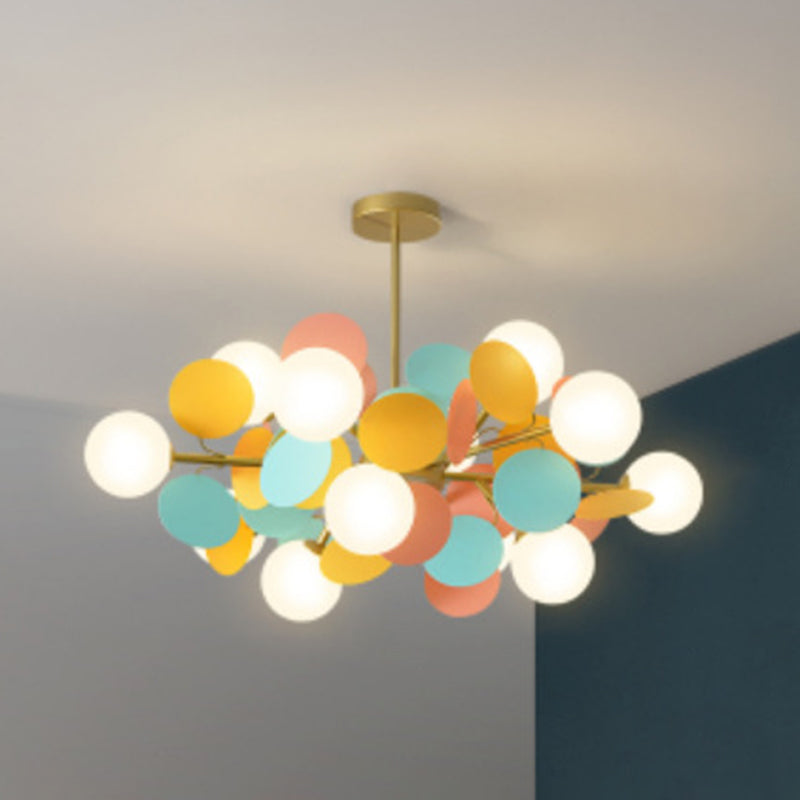 Ultra-modern Sphere Chandelier Lamp Glass Suspension Pendant Light for Living Room
