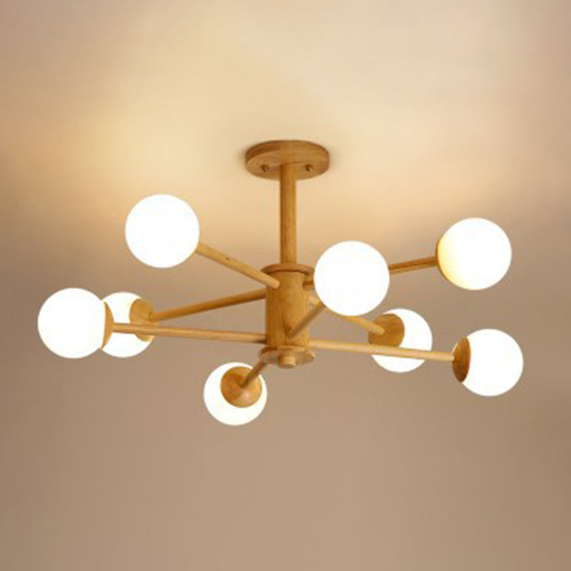 Sfera moderna Sfera lampadario lampadario Lampade a sospensione in legno Luci a sospensione per soggiorno
