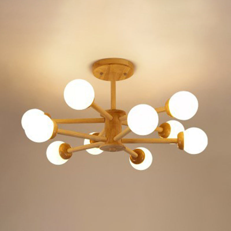 Sfera moderna Sfera lampadario lampadario Lampade a sospensione in legno Luci a sospensione per soggiorno