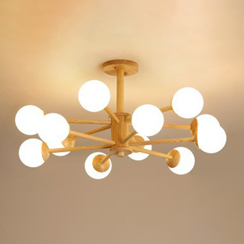 Sfera moderna Sfera lampadario lampadario Lampade a sospensione in legno Luci a sospensione per soggiorno