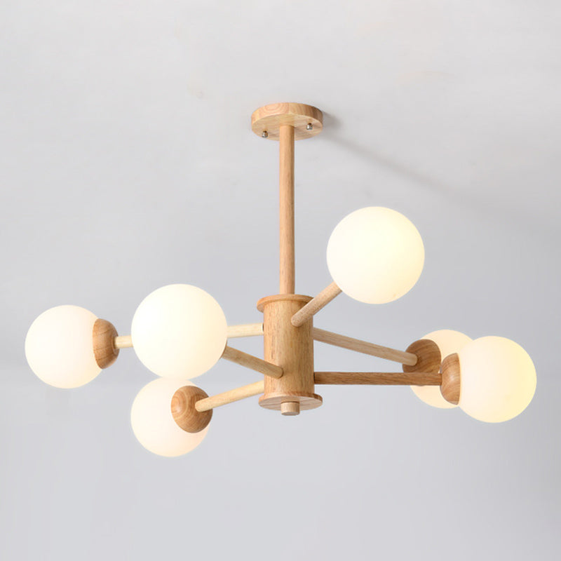 Sfera moderna Sfera lampadario lampadario Lampade a sospensione in legno Luci a sospensione per soggiorno