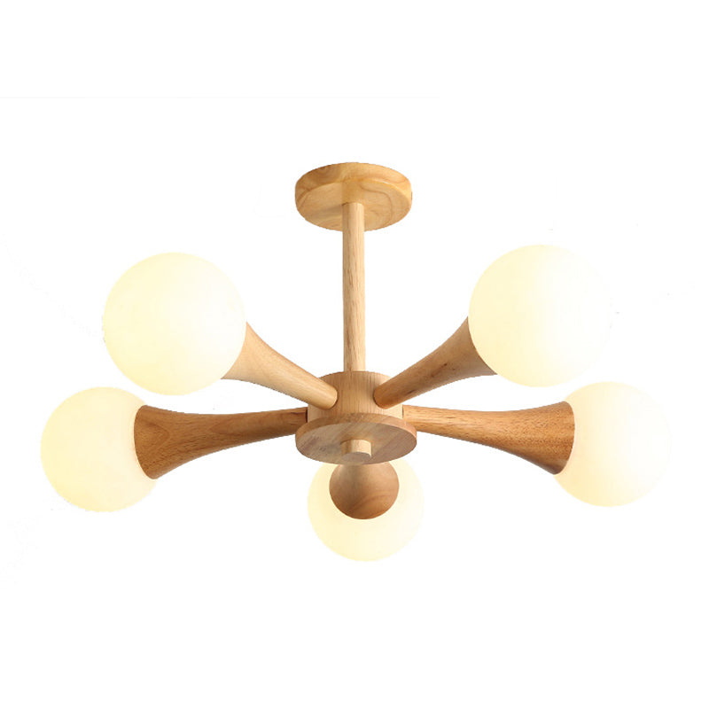 Ultra-Modern Sputnik appeso il lampadario sospensione in legno con cavo sospeso per soggiorno