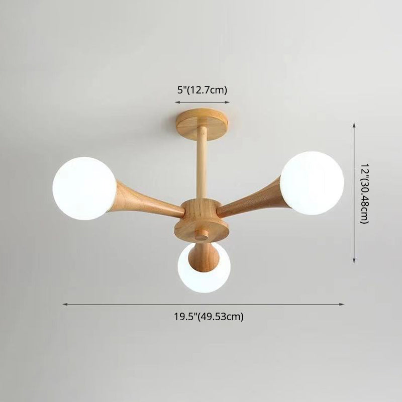 Ultra-Modern Sputnik appeso il lampadario sospensione in legno con cavo sospeso per soggiorno