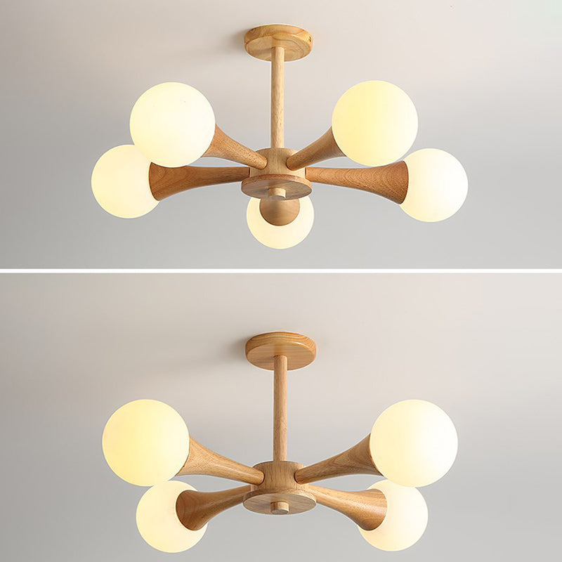 Ultra-Modern Sputnik appeso il lampadario sospensione in legno con cavo sospeso per soggiorno