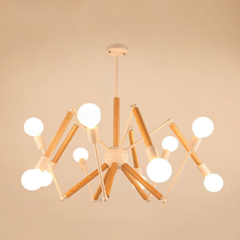 Modern Starburst Suspended Lighting Fixture Wood Pendant Lighting Fixtures for Restaurant