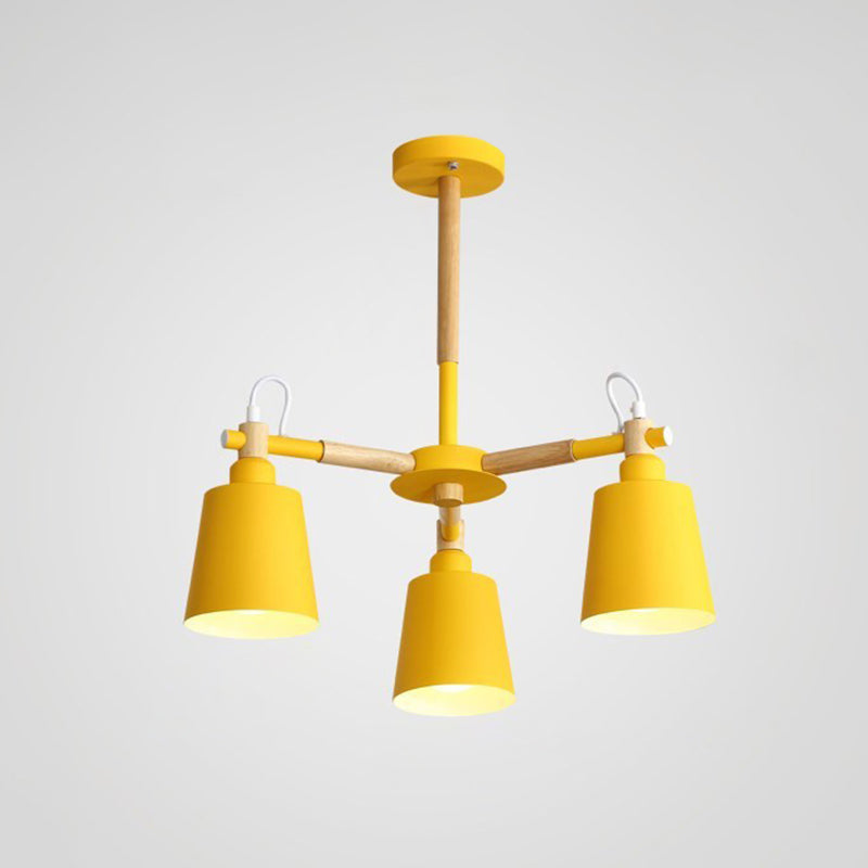 Contemporary Cone Chandelier Pendant Light Metallic Hanging Light Fixtures for Bedroom