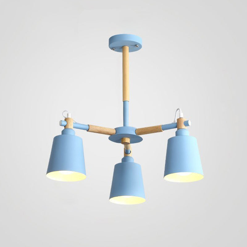 Contemporary Cone Chandelier Pendant Light Metallic Hanging Light Fixtures for Bedroom