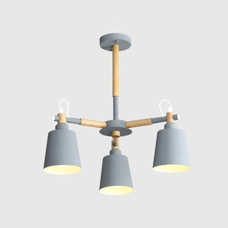 Contemporary Cone Chandelier Pendant Light Metallic Hanging Light Fixtures for Bedroom