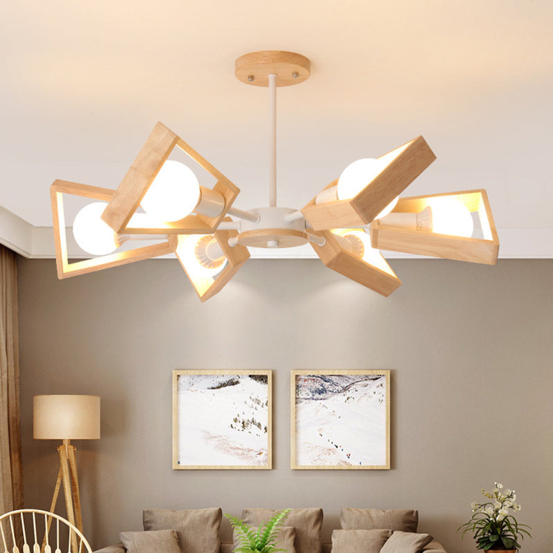 Lampada sospesa in legno Ultra-Modern Sputnik con cavo sospeso per il ristorante