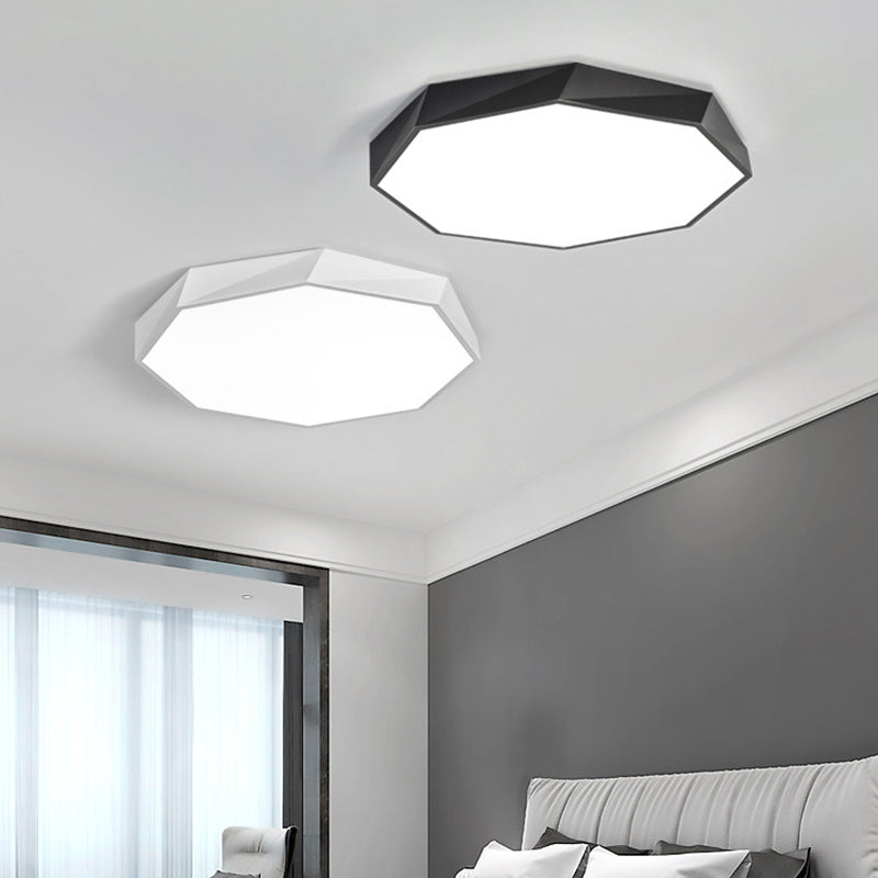 Lámpara de techo LED moderna y simple octogonal con marco metálico y lámpara de iluminación de dormitorio de oficina integrada