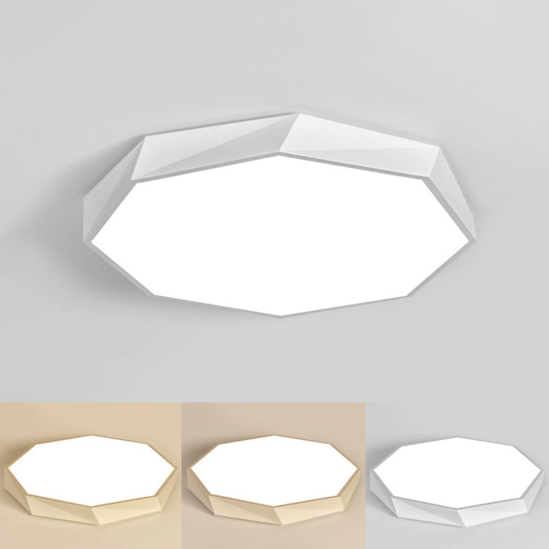Lámpara de techo LED moderna y simple octogonal con marco metálico y lámpara de iluminación de dormitorio de oficina integrada