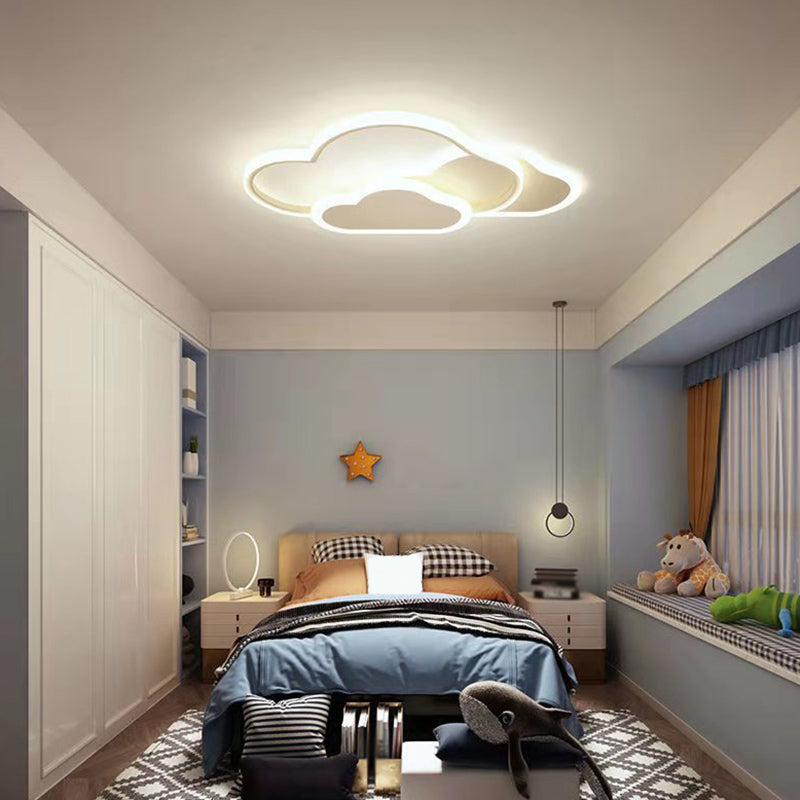 Creative Shaped LED Ceiling Light Kids Room Minimalist Line Design Flush Mount Lighting Fixture with Acrylic Shade