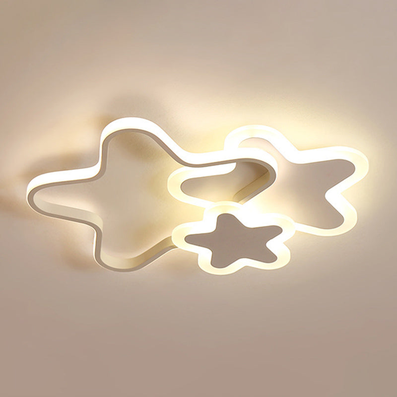 Creative Shaped LED Ceiling Light Kids Room Minimalist Line Design Flush Mount Lighting Fixture with Acrylic Shade
