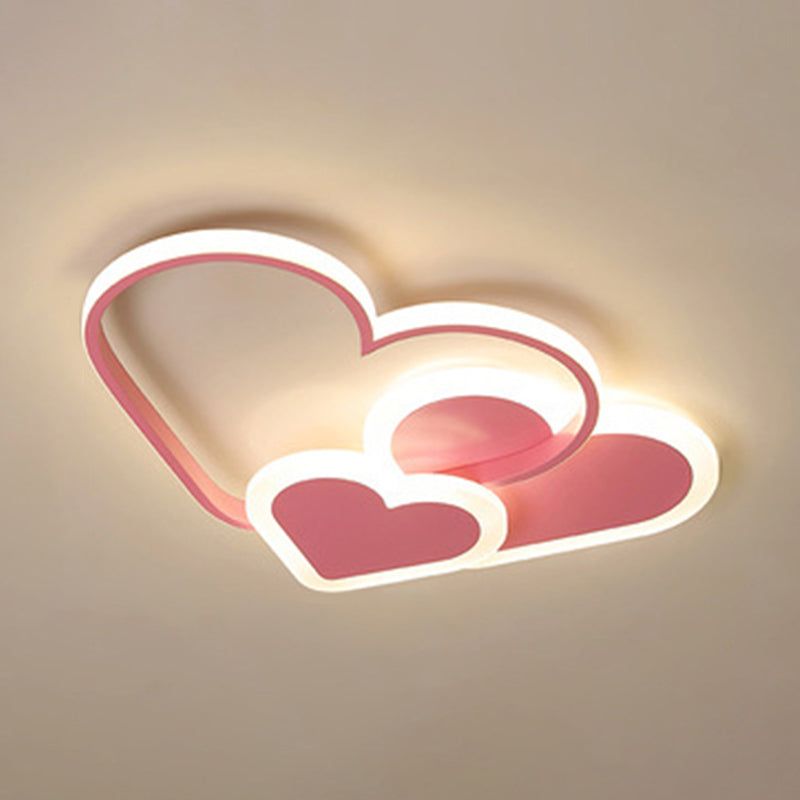 Creative Shaped LED Ceiling Light Kids Room Minimalist Line Design Flush Mount Lighting Fixture with Acrylic Shade